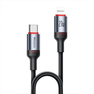 كابل يسيدو USB-C إلى Lightning شحن سريع 27 واط 2 متر CA184 - أسود