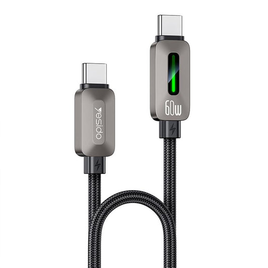 Yesido CA198 USB-C To USB-C Cable Fast Charging 60W 1.2m - Black