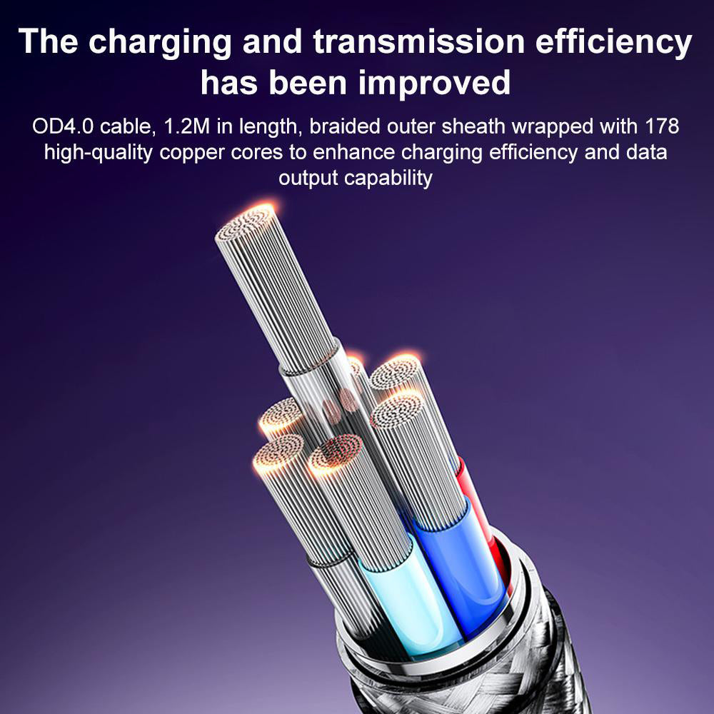Yesido CA200 4-in-1 Cable 60W Fast Charging 1.2m - Black