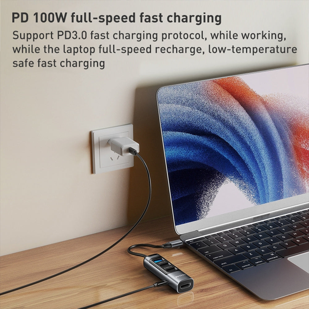 Yesido HB22 5-in-1 USB-C PD Hub - Black