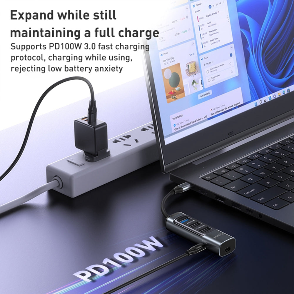 Yesido HB24 5-in-1 USB-C PD Hub - Black