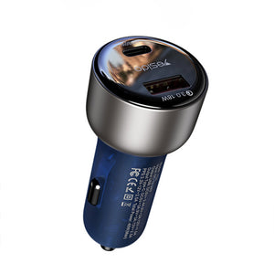 Yesido Y52 Car Charger USB-C, USB-A Fast Charging 48W - Blue