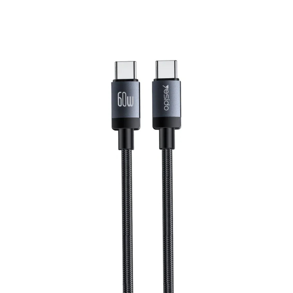 Yesido Y72 Car Charger USB-C, USB-A, USB-C To USB-C Cable Fast Charging 30W - Black