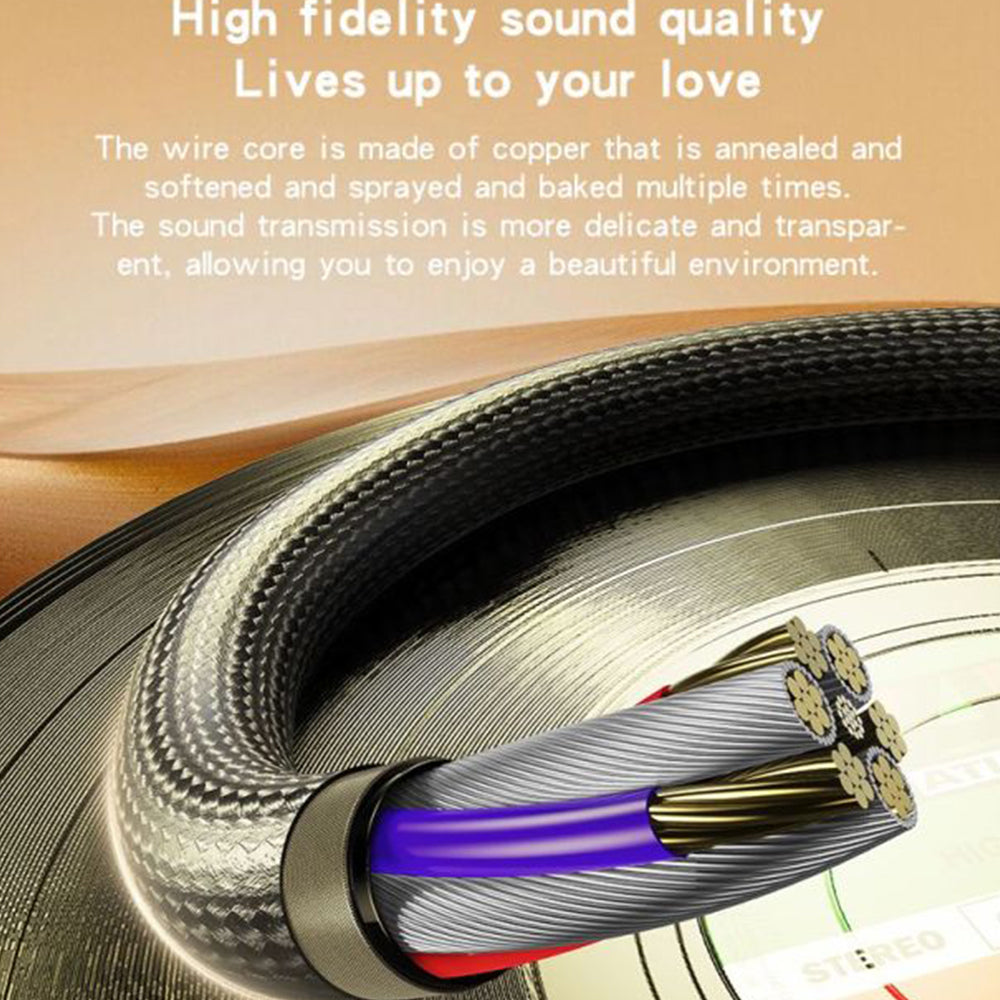 Yesido YAU42 USB-C To 3.5mm AUX Audio Cable 1m - Black