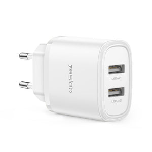 Yesido YC72 Wall Charger 2x USB-A 12W - White