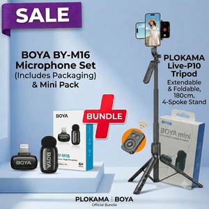 Ultimate Creator Bundle: BOYA Wireless Mic + Plokama Tripod original